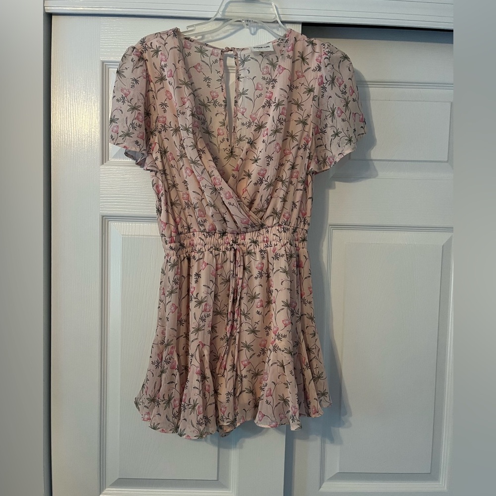 Floral Pink Wrap Dress